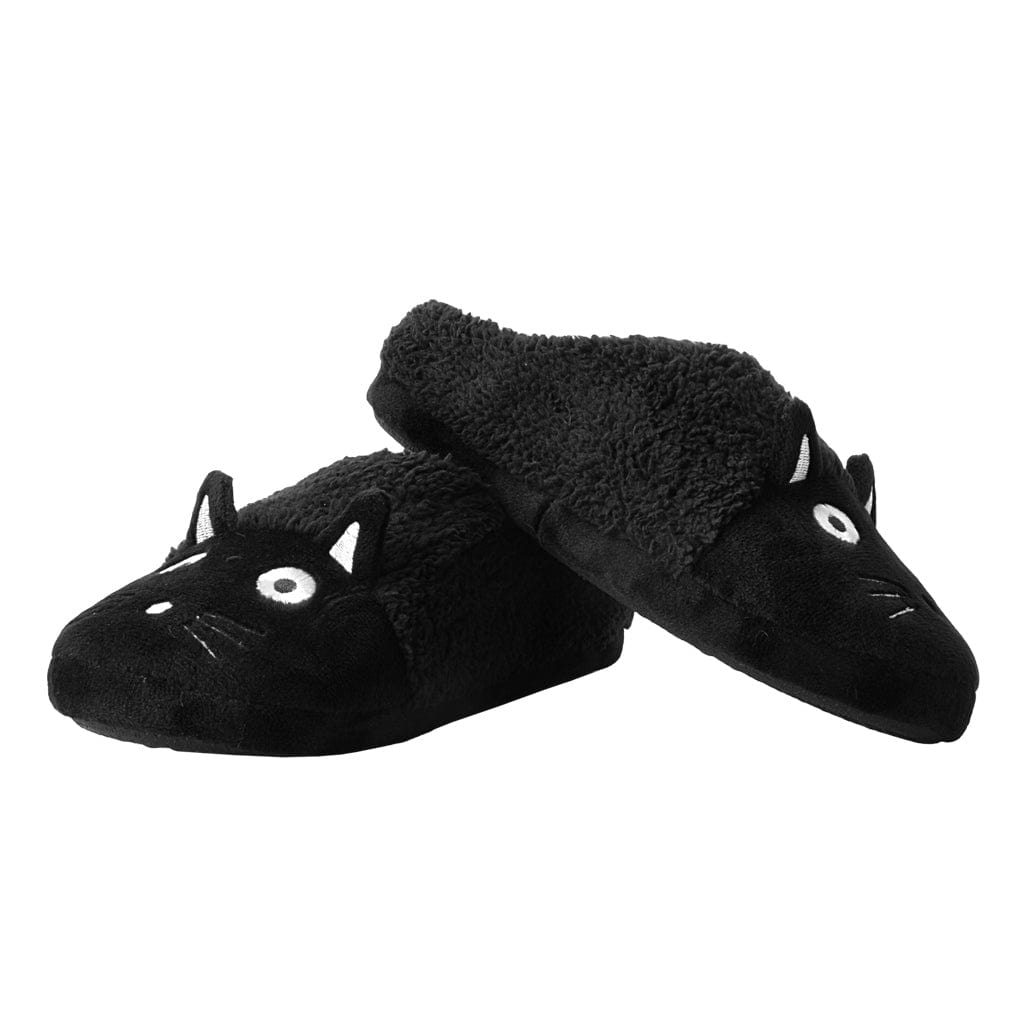 TUK Shoes Slipper Black Kitty Faux Fur