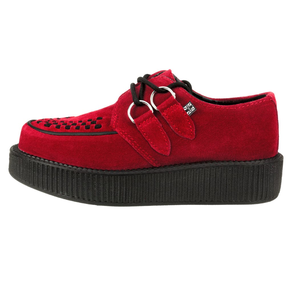TUK Shoes Viva Lo Creeper Red / Black Interlace Suede