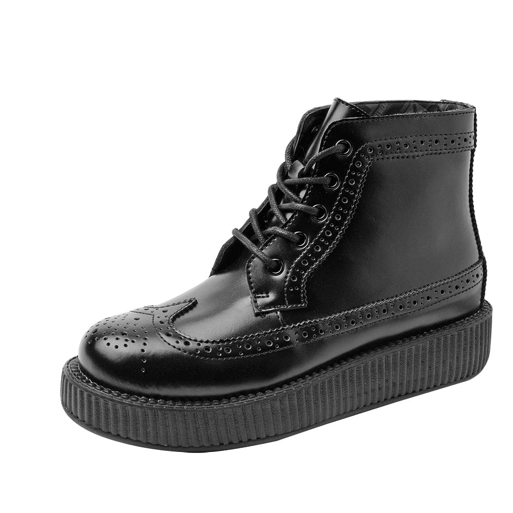 TUK Shoes Viva Lo Boot Brogue Black Leather
