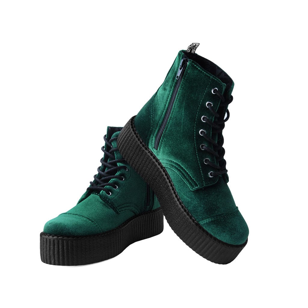 TUK Shoes Viva High Mondo Boot Green Velvet
