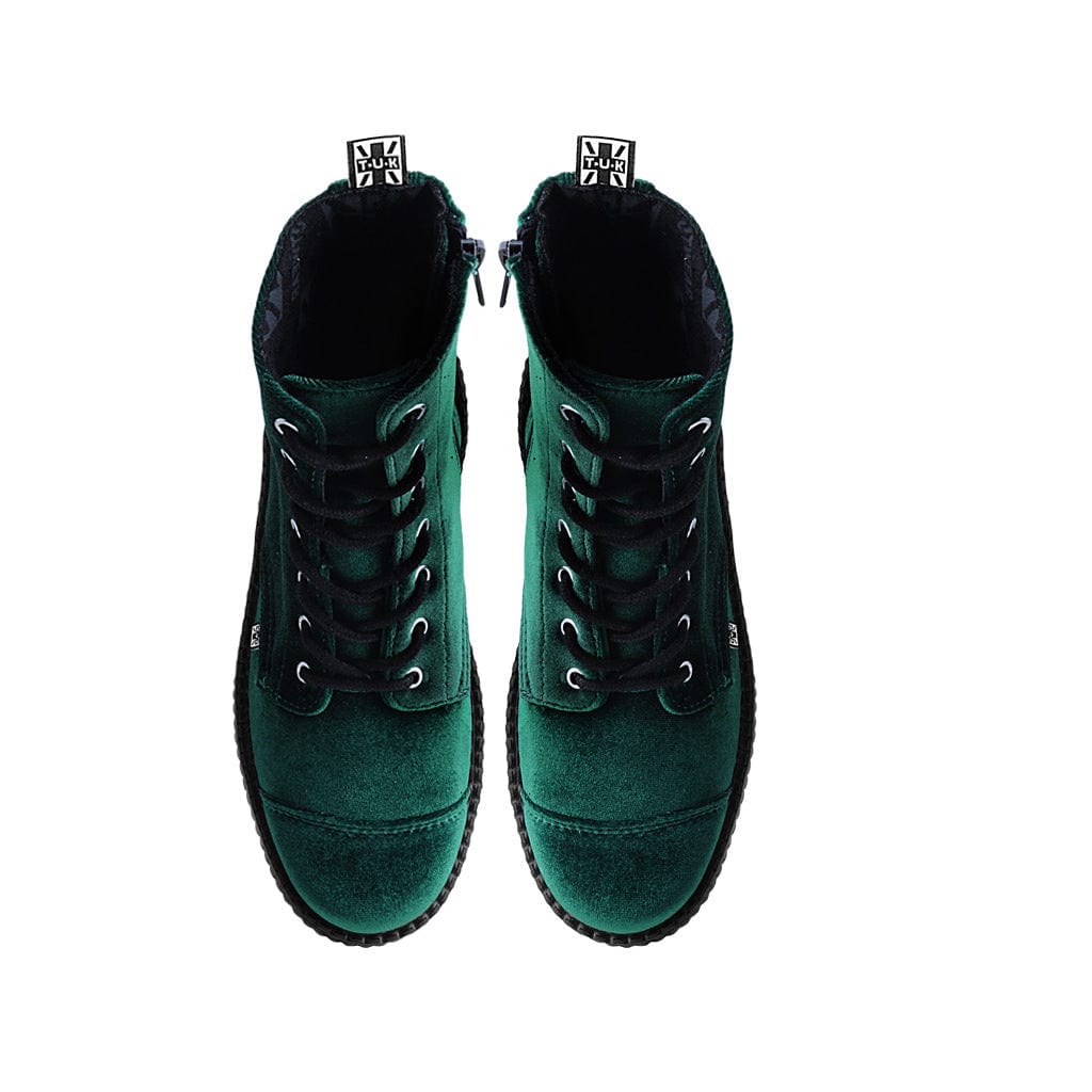 TUK Shoes Viva High Mondo Boot Green Velvet