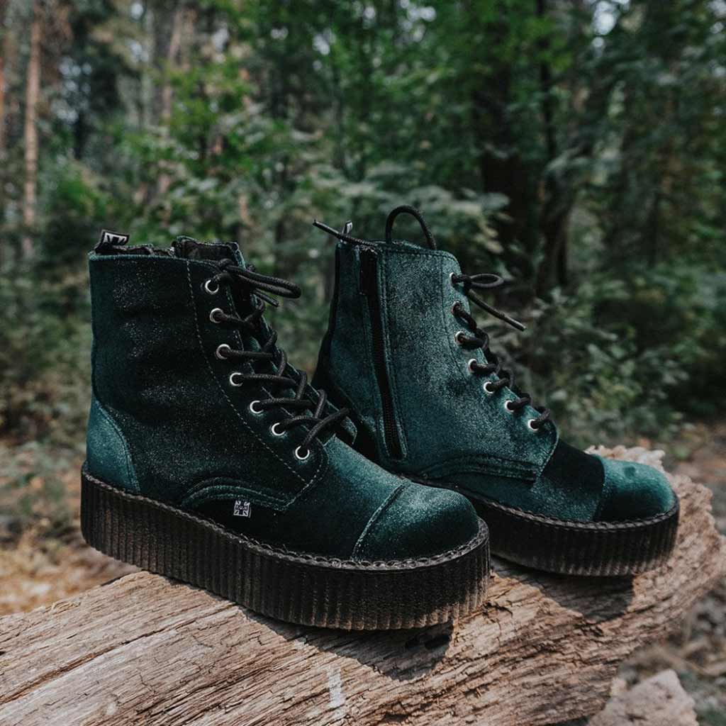 Tuk Shoes Tuk Velvet Creepers Shoes 7-Eye Green Velvet Viva