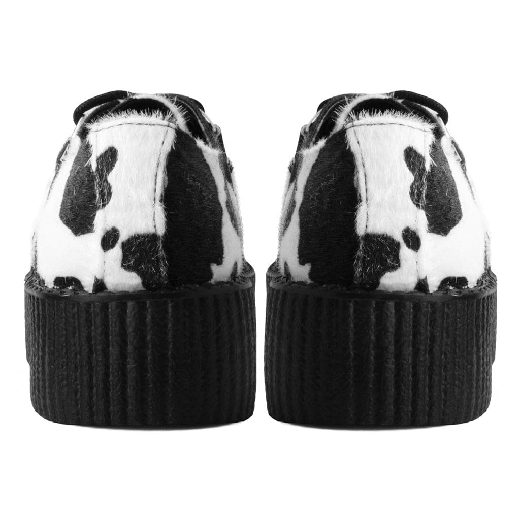 TUK Shoes Viva High Creeper Black & White Cow Print