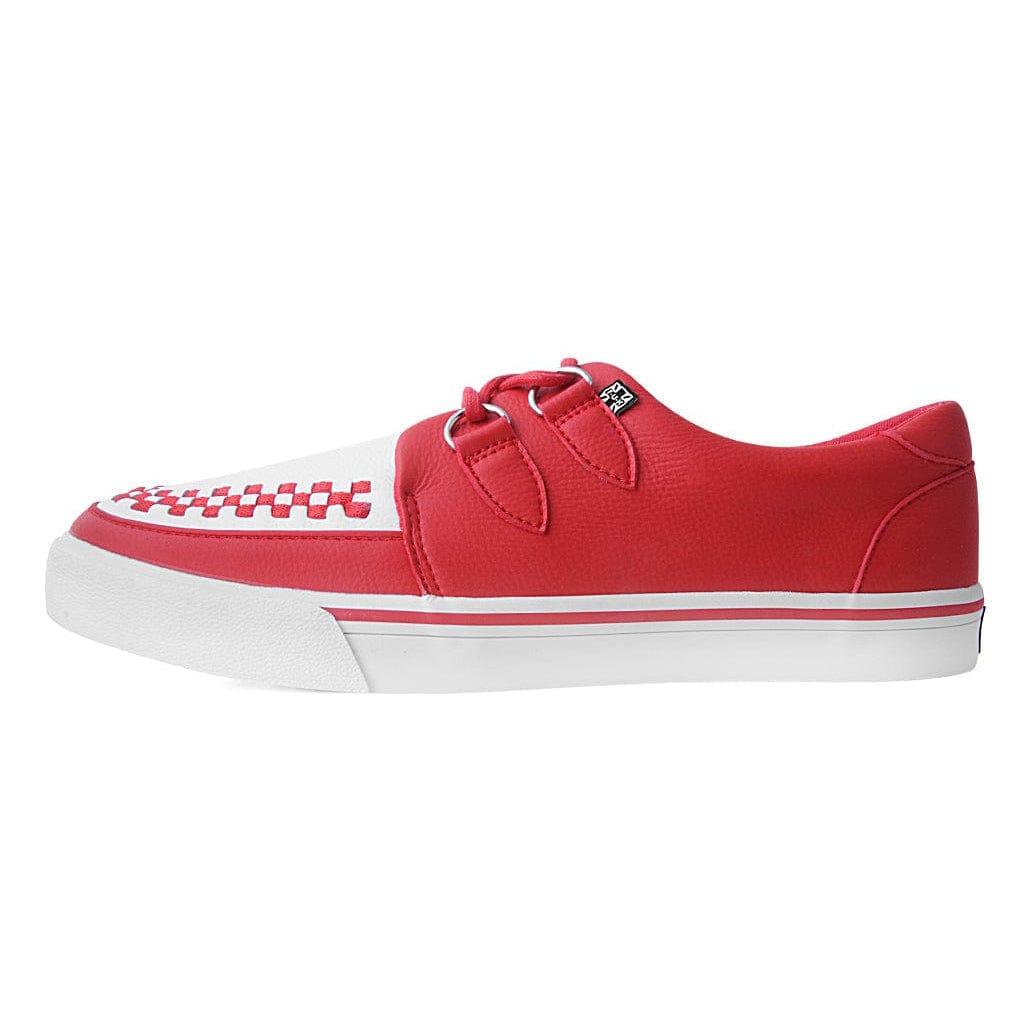 TUK Shoes Creeper Sneaker Red & White PU