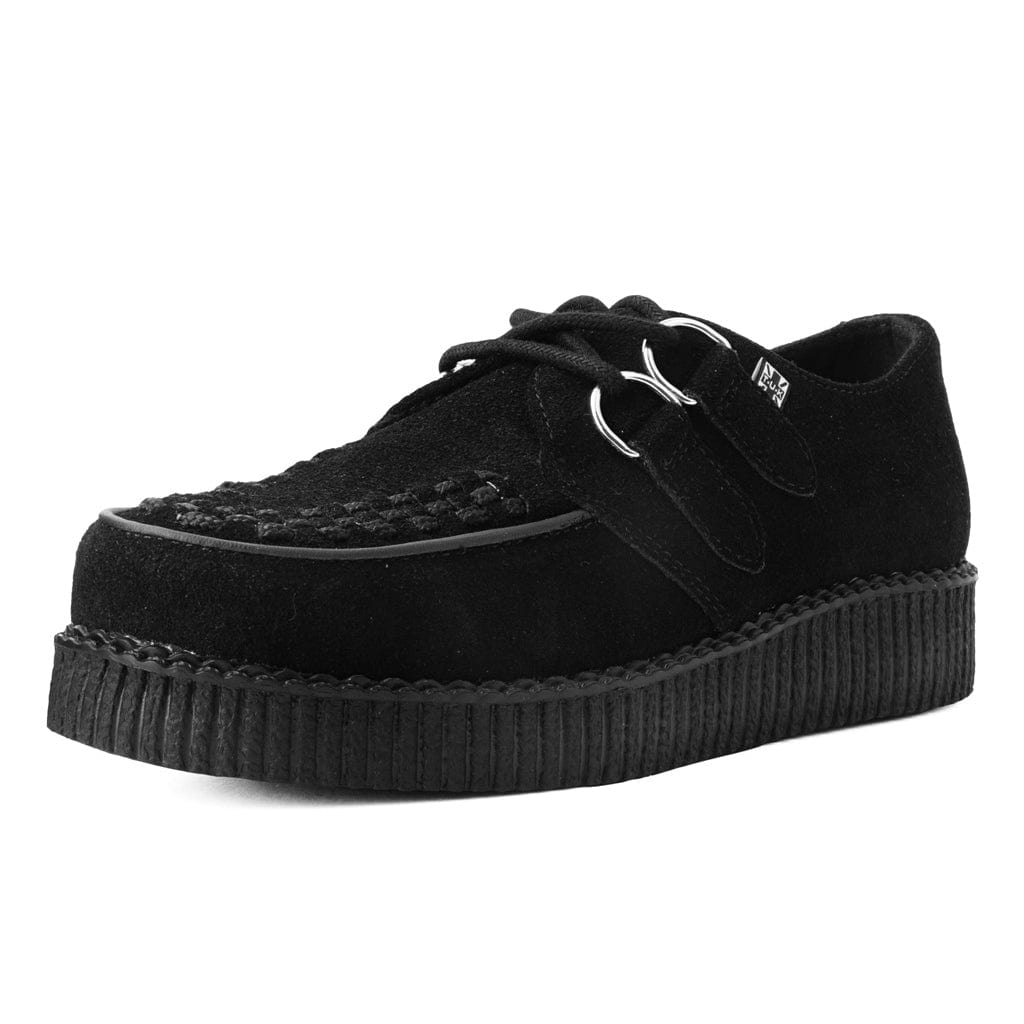 TUK Shoes Viva Ultra Low Round Toe Creeper Black Suede