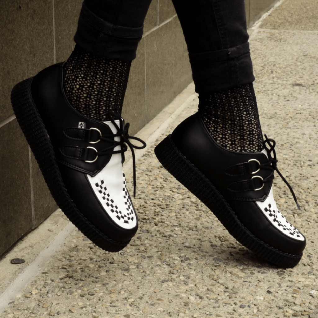 Shoes Black White TUKskin™ Viva Flex Ultra Low Sole Creeper