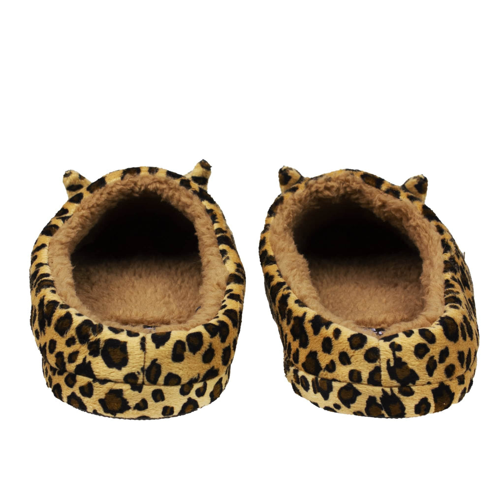 TUK Shoes Slipper Leopard Kitty Faux Fur