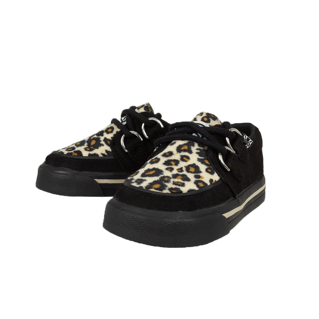 TUK Shoes Baby Creeper Sneaker Black & Leopard Print