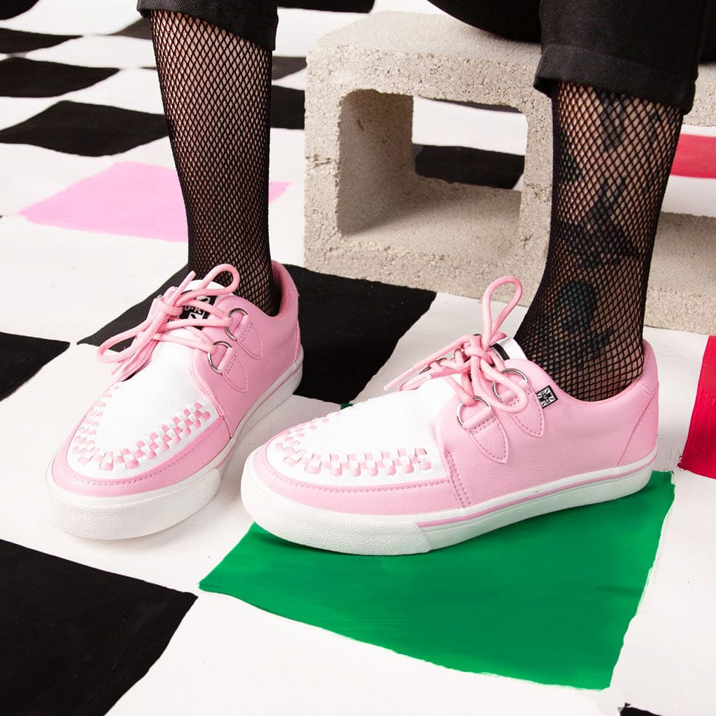 TUK Shoes Creeper Sneaker Pink & White PU