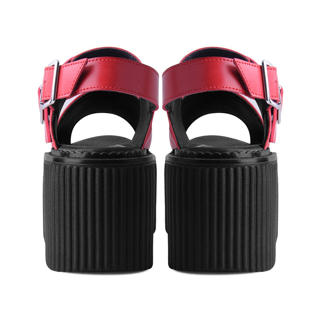 TUK Shoes Strato Sandal Brush Off Red Faux Leather