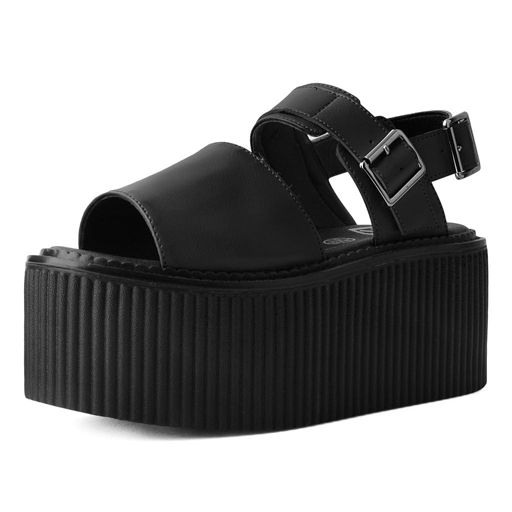 TUK Shoes Strato Sandal Brush Off Black Vegan Leather