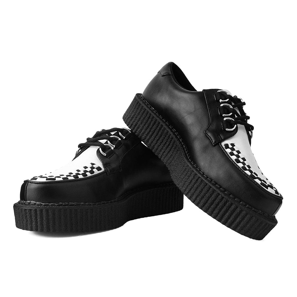 TUK Shoes T.U.K. Anarchic Creeper Black / White Vegan Faux Leather