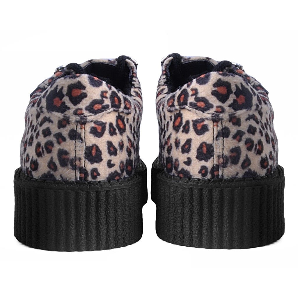 TUK Shoes T.U.K. Anarchic Creeper Leopard Print Faux Fur
