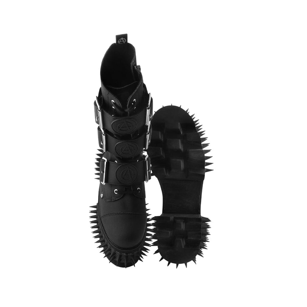 TUK Shoes Anarchic Stomp Big Buckle Boot Black Vegan Leather
