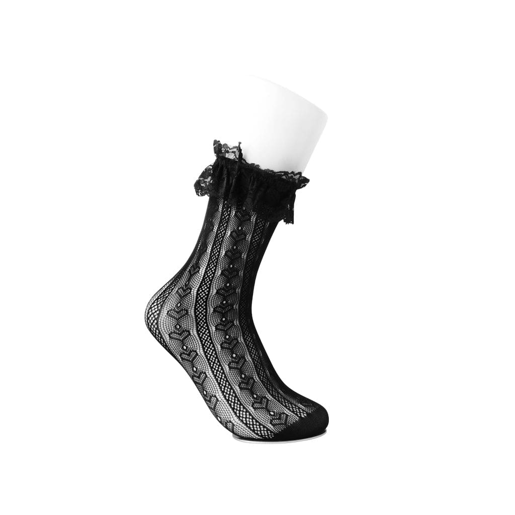 TUK Shoes T.U.K. Ankle Sock Black Lace Womens