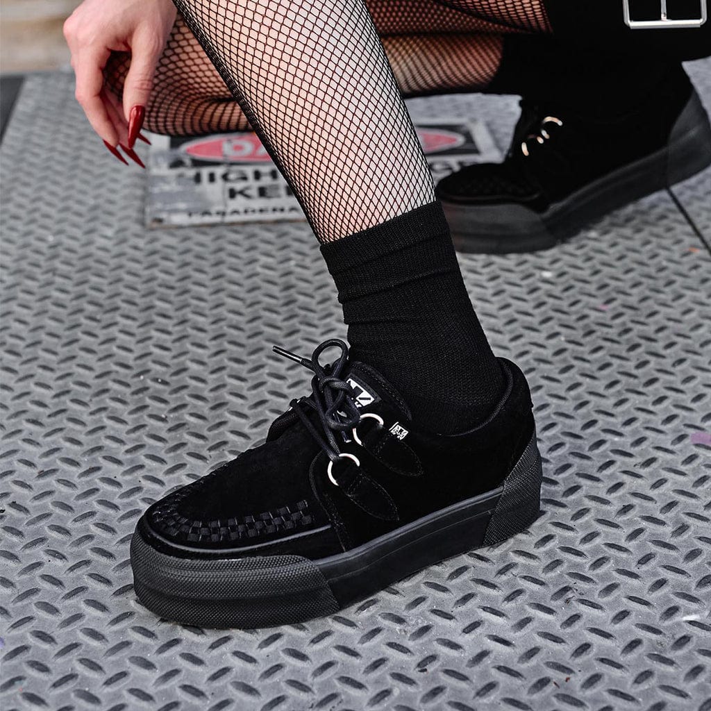 Creeper Sneaker Stacked Black Suede - Main Image
