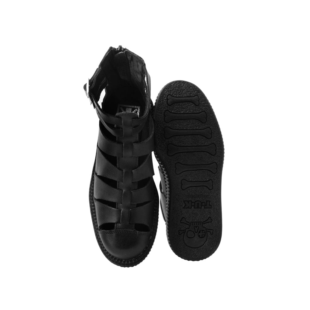 TUK Shoes Viva High Mondo Gladiator Boot Sandal Black Vegan TUKskin