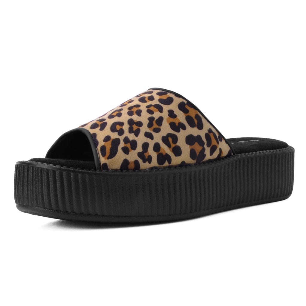 TUK Shoes Viva Mondo Slide Sandal Tan leopard