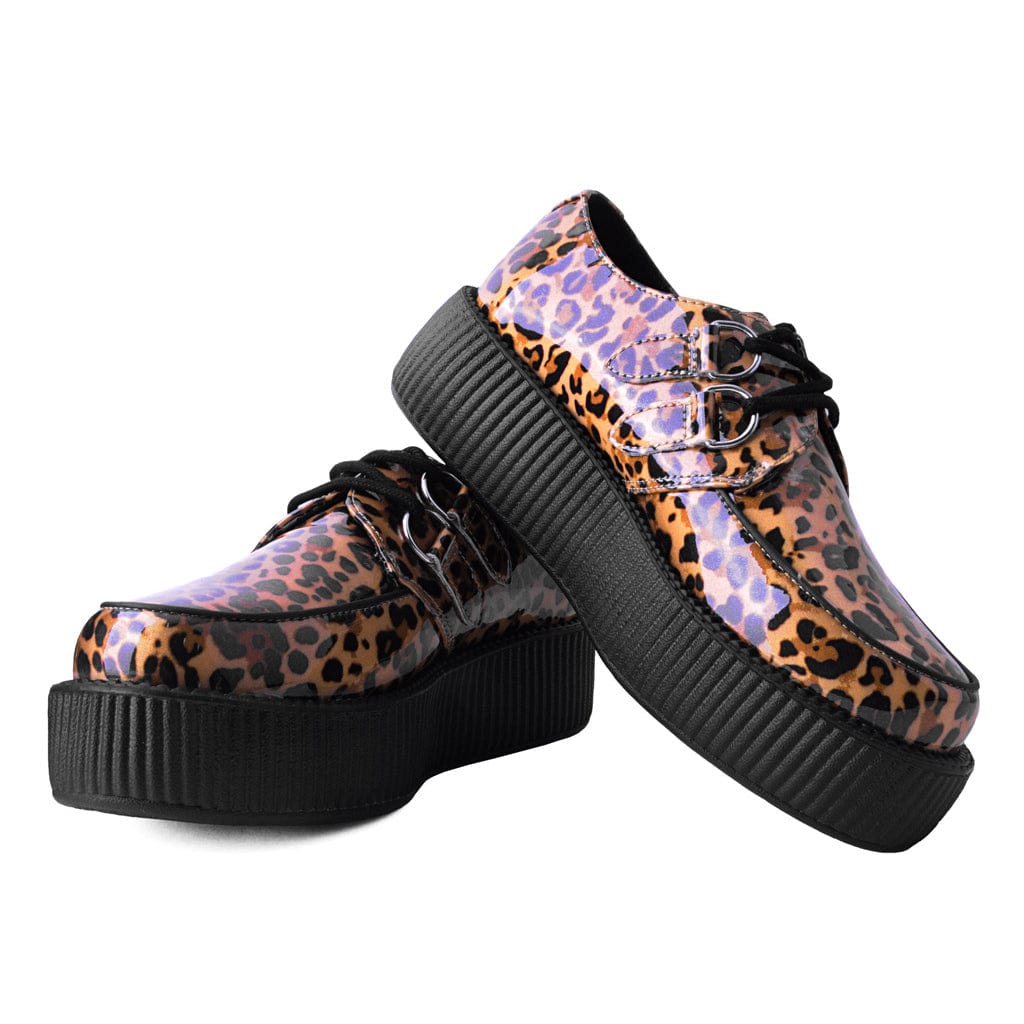 TUK Shoes Viva HI Mondo Creeper Patent Leopard