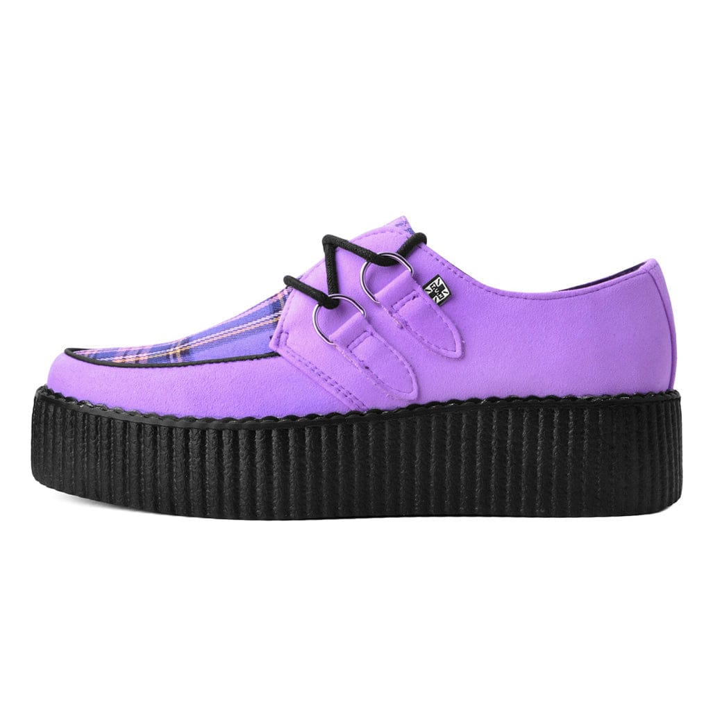 TUK Shoes Viva Hi Sole Creeper Purple / Tartan
