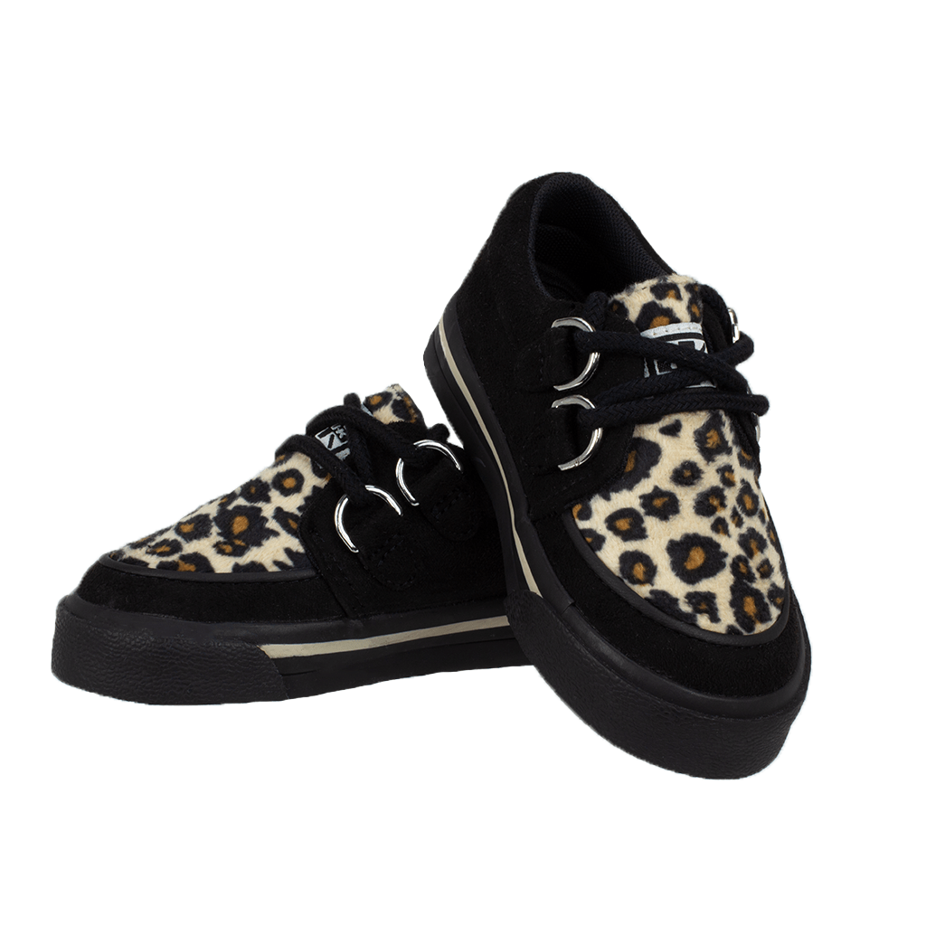 TUK Shoes Baby Creeper Sneaker Black & Leopard Print