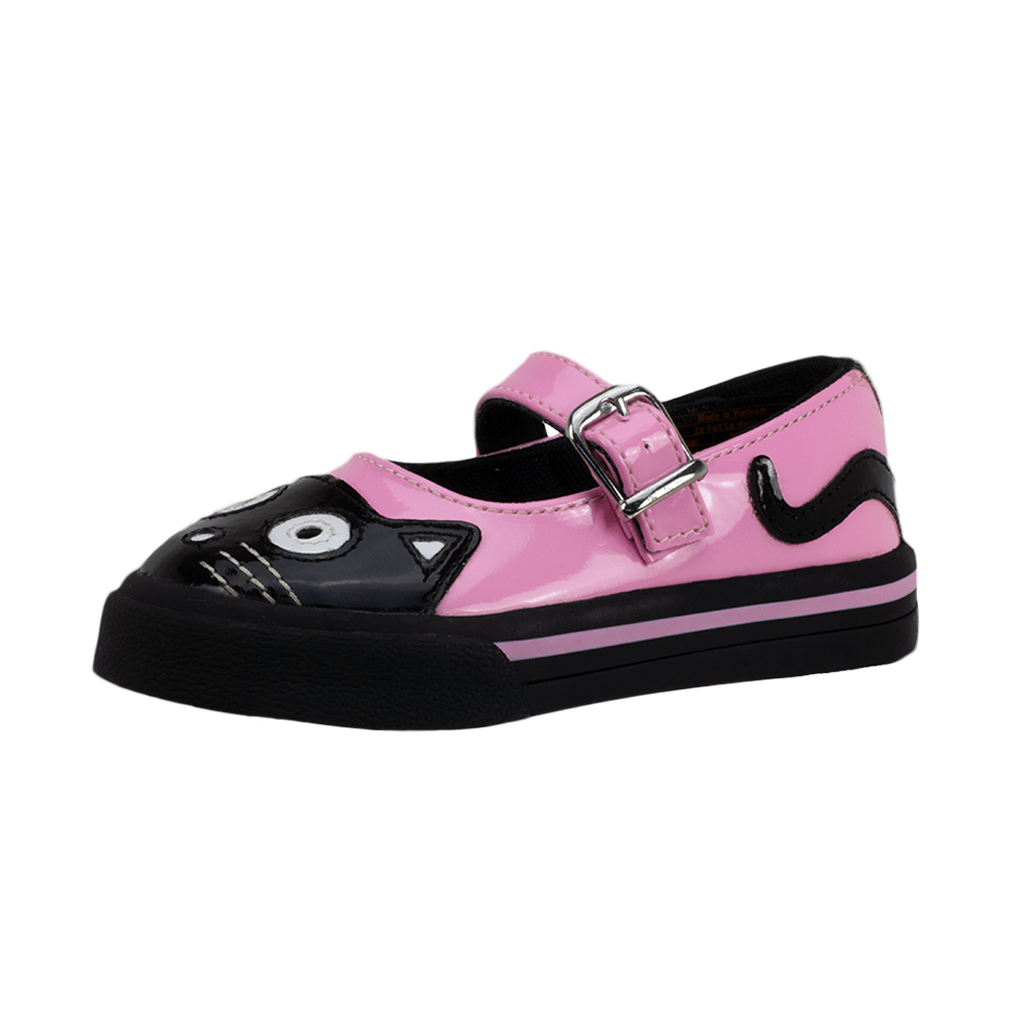 Mary Jane Kitty Toddler Sneaker Black Pink