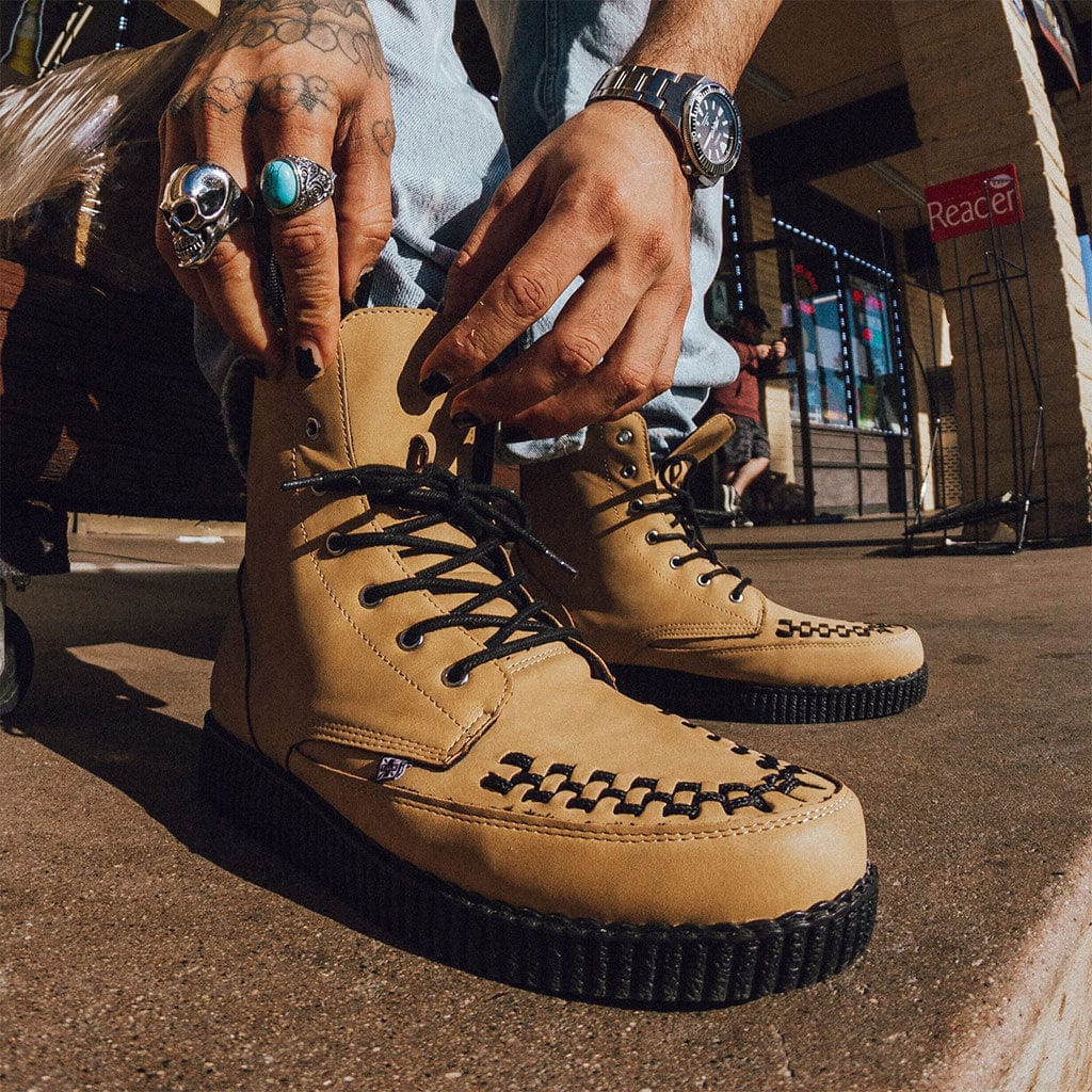 Viva Low Creeper Boot Brush Off Tan Vegan Leather